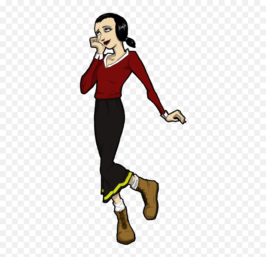 Olive Oyl In Thinking Pose - Olive Oyl Clipart Full Size Emoji,Popeye Canceled For Emojis