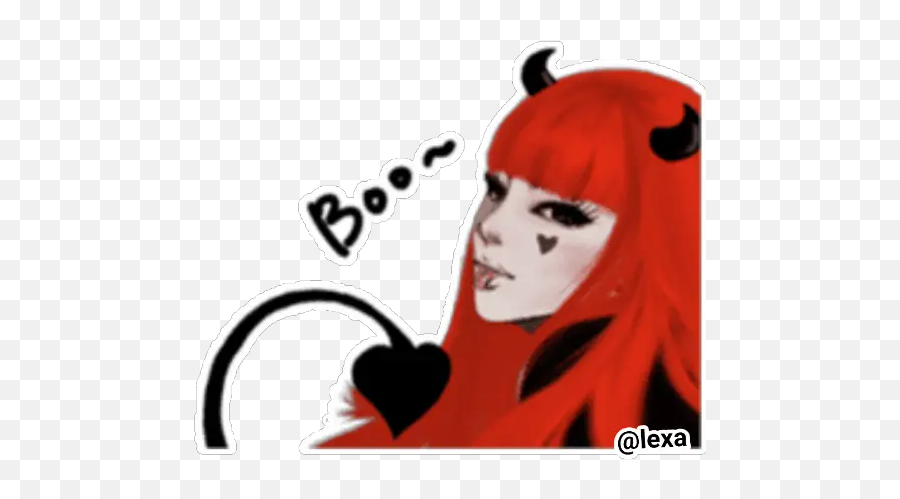 Sticker Maker - U203cred Devil Girlu203c Emoji,Red Demon Emoji
