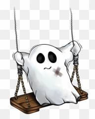 Swing Ghost T Shirt Design Template - Ghost On A Swing Cartoon Emoji,Ghost Emoji Vector