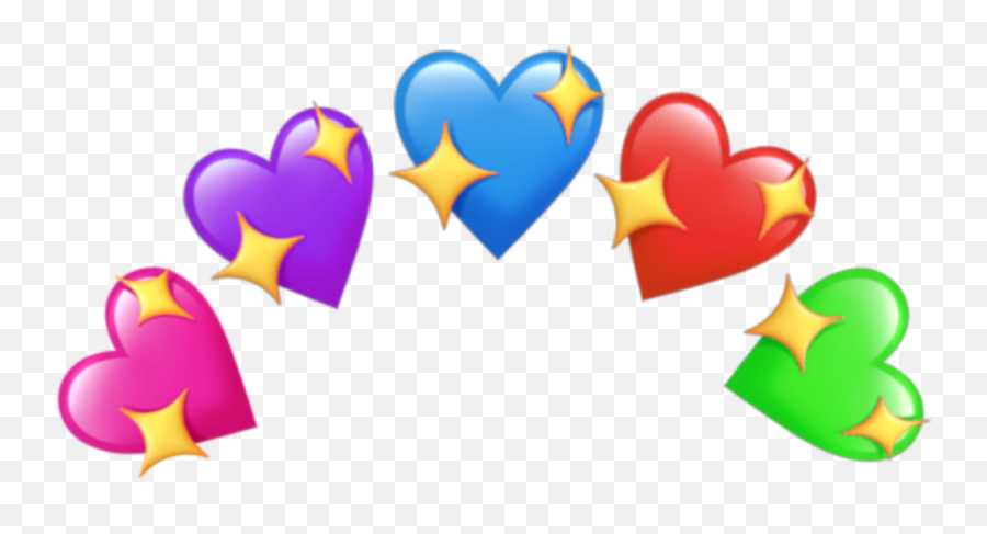 Pink Purple Green Red Blue Sticker By - Blue Emoji Heart With Stars,Green Star Emoji