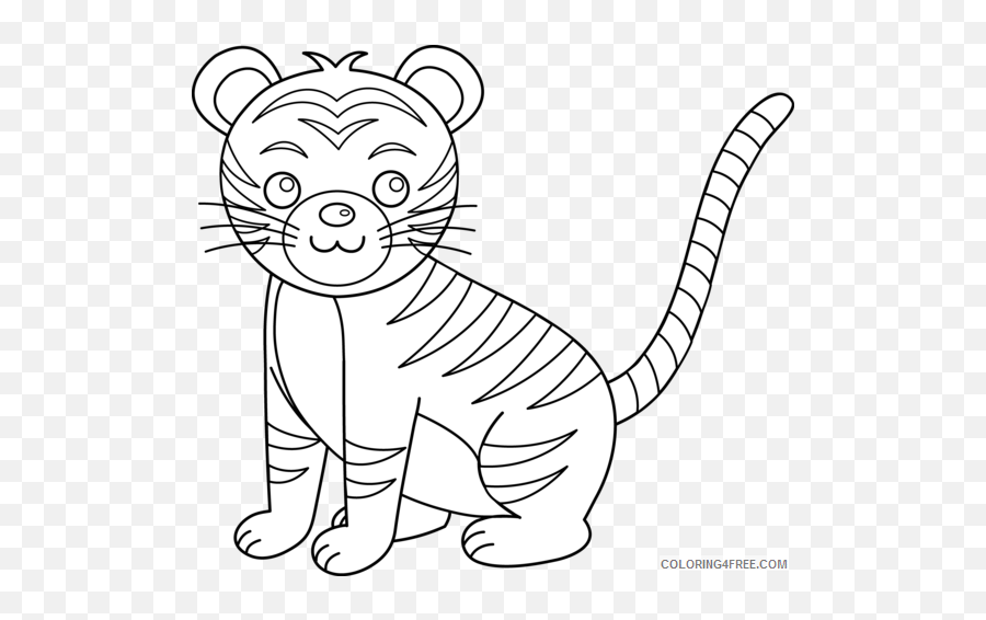 Baby Tiger Baby Printable Coloring4free - Clip Art Emoji,Cheetah Tiger Alligator Emoji