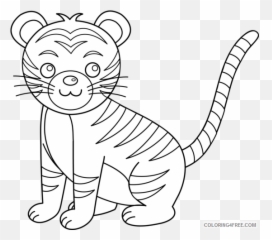 Baby Tiger Baby Printable Coloring4free - Clip Art Emoji,Cheetah Tiger Alligator Emoji