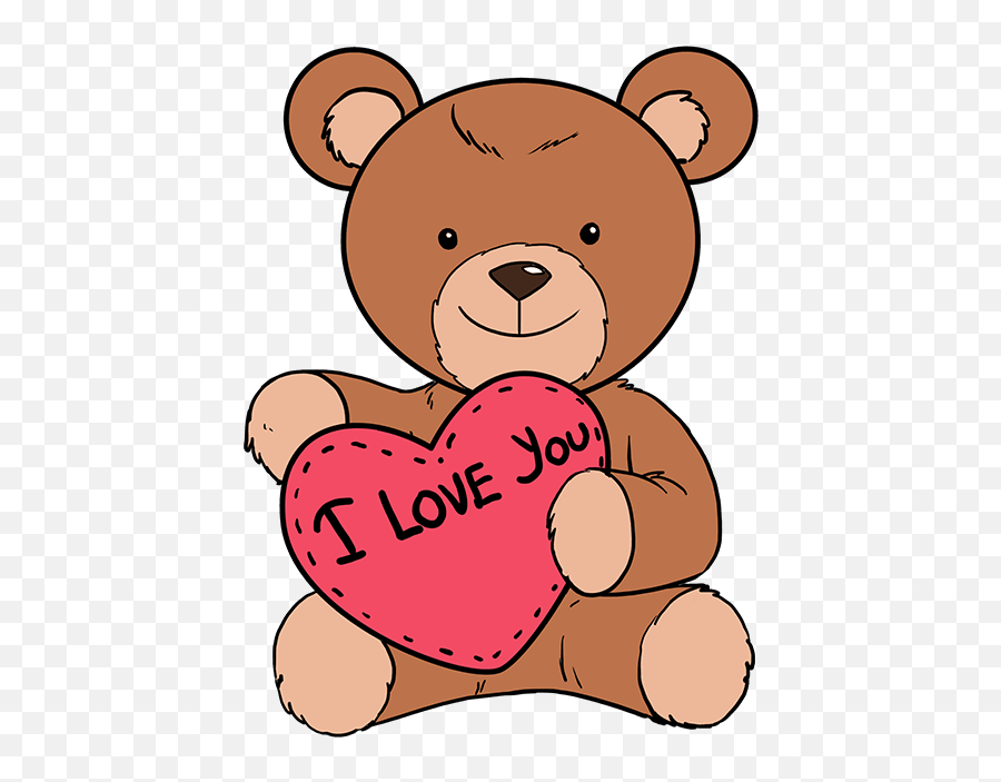 How To Draw A Teddy Bear With A Heart - Really Easy Drawing V Con Gu D Thng Emoji,How To Draw The Heart Eye Emoji