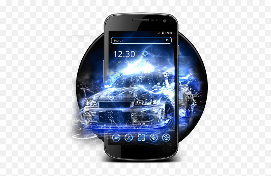 Dynamic Blue Car Theme - Camera Phone Emoji,Car Electric Battery Emoji