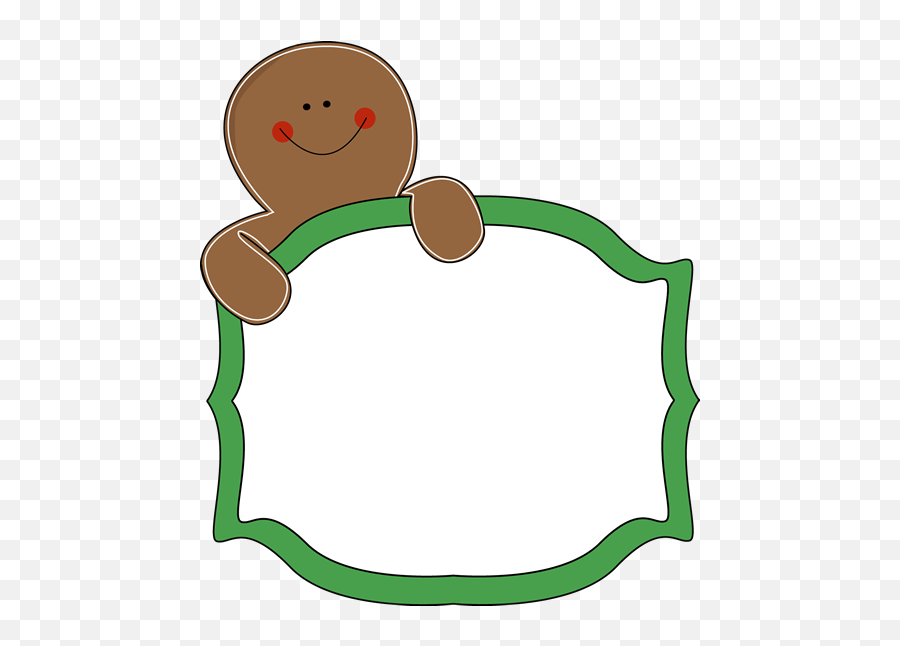 Gingerbread Border Clipart - Clip Art Library Gingerbread Man With Sign Clipart Emoji,Gingerbread Cookie Emoji