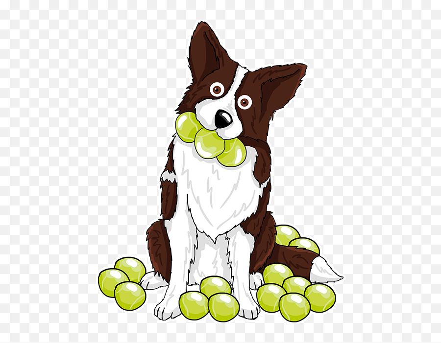Collierun - Boder Collie Game Tap To Jump Colliemoji Border Collie With Ball Cartoon,Emoji Dog Ball