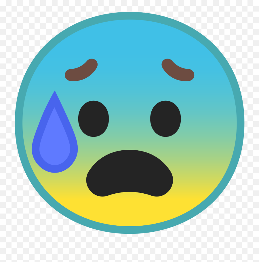 Anxious Face With Sweat Icon - Transparent Background Anxious Emoji,Sweat Emoji Png