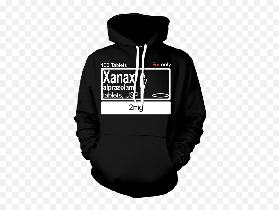 Xanax Black Drug Hoodie - Cobra Kai Hoodie Red Emoji,Emoji 100 Sweatshirt