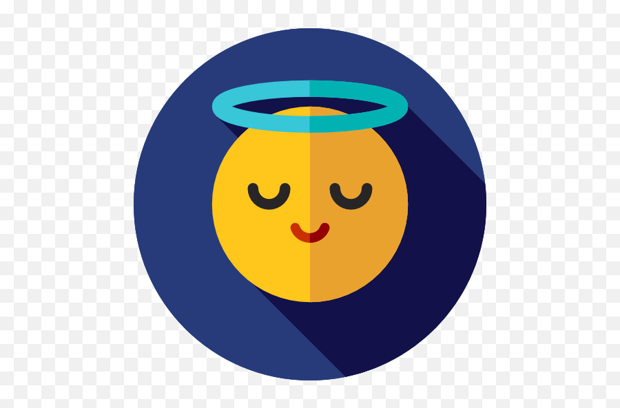 Angel Emoticons Emoji Feelings Smileys Icon - Happy,Angel Emoji