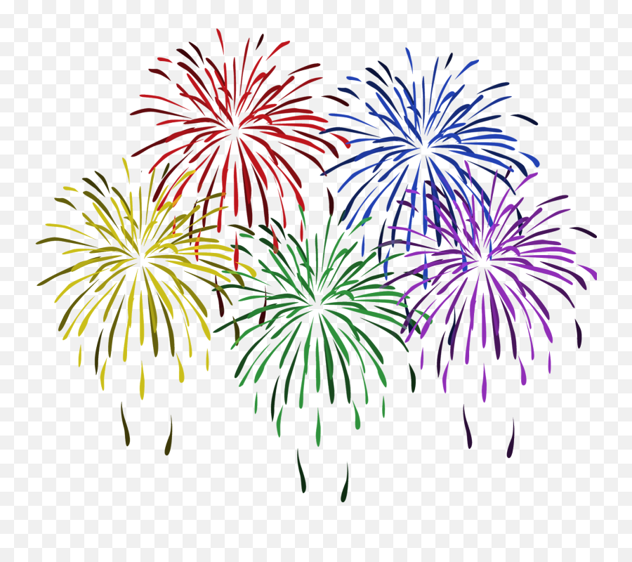 Free Clip Art Of New Year Fireworks - Happy New Year Fireworks Png Emoji,Firework Emoji