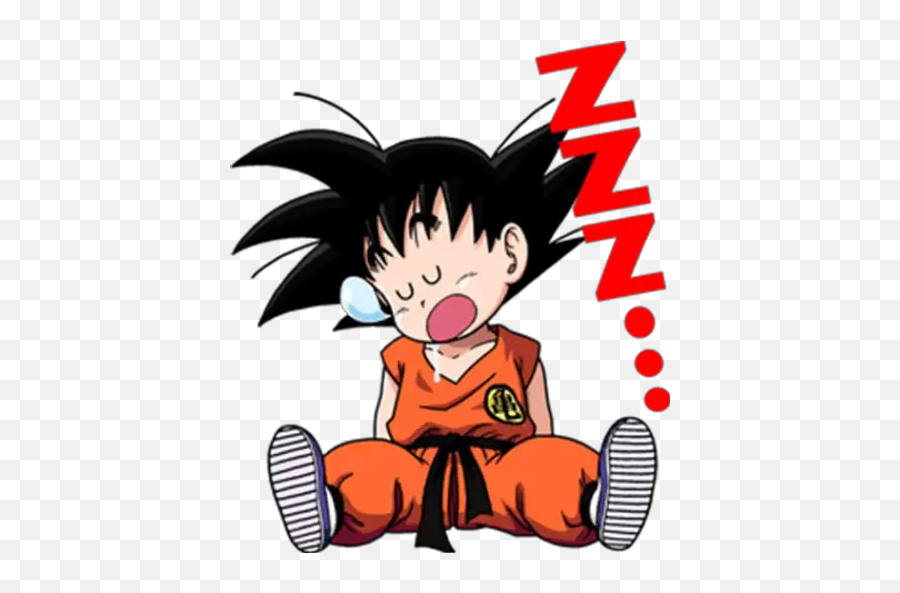 Dragonball Stickers For Whatsapp - Dragon Ball Kid Goku Sleeping Emoji,Dbz Emoji
