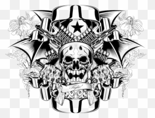 Skull Tattoo Art - Grey Ink Tattoo Design Gangster Emoji,Art Emoji Tattoo