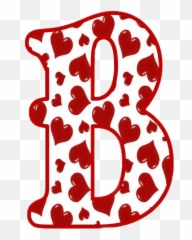 B Letters Red White Hearts Initial Sticker By Danielle - Day Alphabet Letters Emoji,Red B Emoji