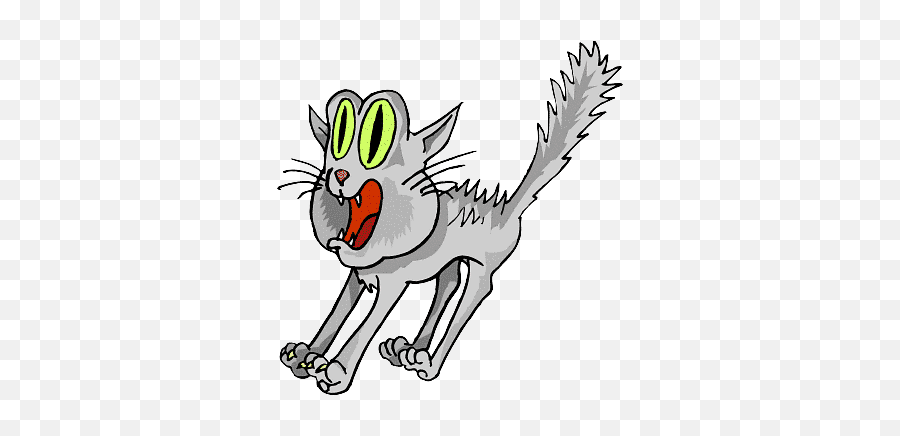 Scared Cat Cartoon Png - Scared Cat Clipart Emoji,Cat Scared Emoticon