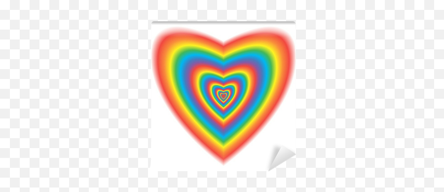 Wall Mural Big Heart In Rainbow Colors - Pixersus Emoji,Heart Emoji Colors