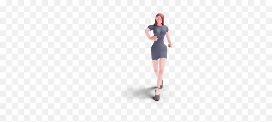 Premium Young Woman Dancing In Party Dress 3d Illustration Emoji,Dancing Girl Emoji