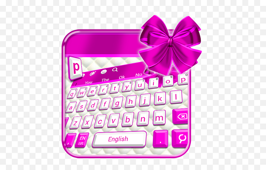 Pink White Bow Keyboard Theme - Apps On Google Play Pink Emoji,How To Make Emojis On Computer Keyboard