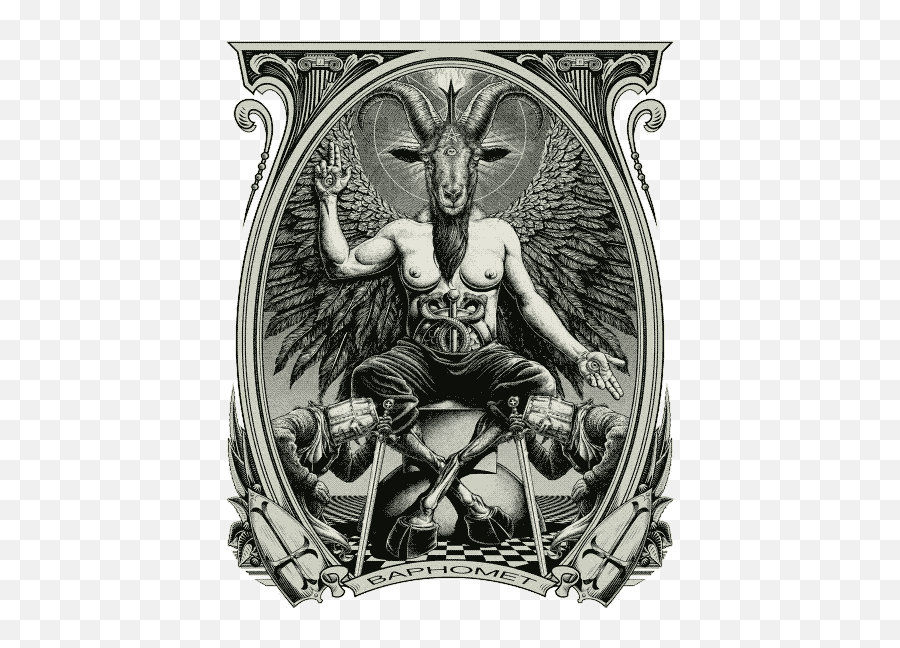 Download Templar Of Demon Sigil Satanism Satan Church - Baphomet Artwork Emoji,Satan Emoticon