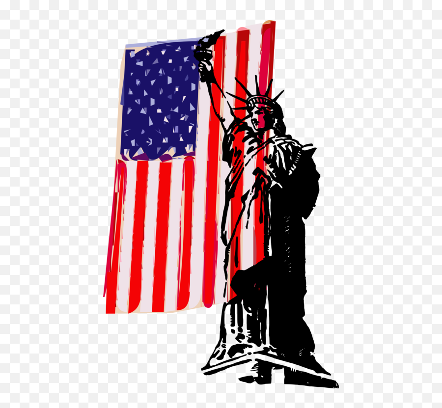 Statue Of Liberty Flag Of The United States Drawing - Flag Of United States Statue Of Liberty Emoji,America Flag Emoji