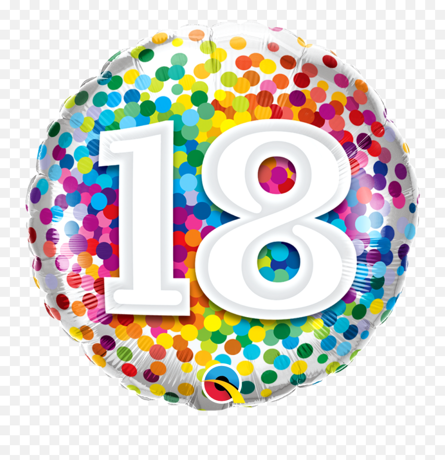 18th Rainbow Confetti Balloon Party - Balloon Emoji,Emoji Answers Supersize Me