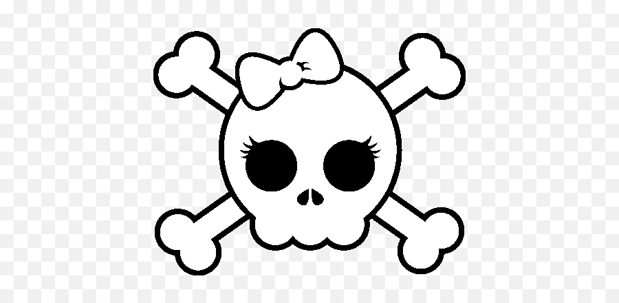 Skull With Bow Coloring Page - Coloringcrewcom Calavera Pirata Para Colorear Emoji,Rocker Emoticons