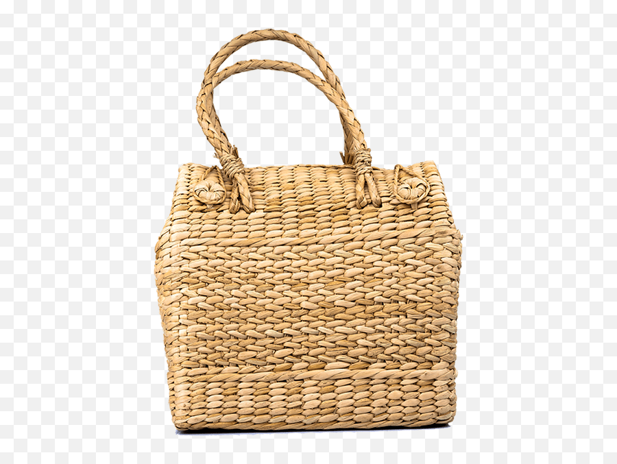 Handcrafted Kauna Grass Picnic Bag - Solid Emoji,Emoji Tote Bag