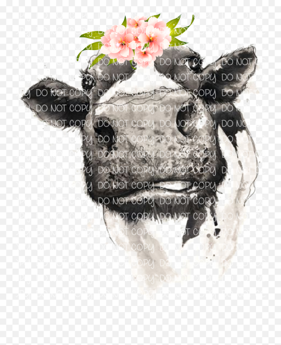 Cow With Flower Sublimation - Not Today Heifer Emoji,Cow Showing Emotion