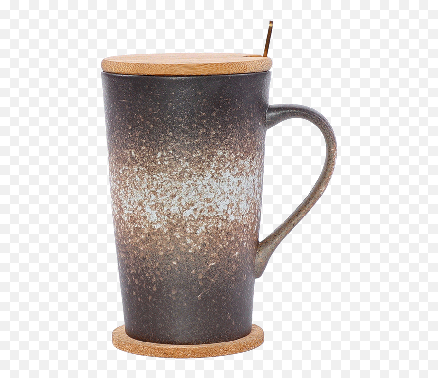 Cup Ceramic Mug With Lid Spoon Creative - Serveware Emoji,Copper Mug Emoji