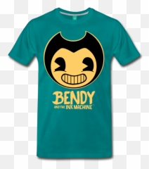 Bendy And The Ink Machine Logo T - Shirt Mens Bendy And The Ink Machine Shirt Emoji,Steam White Color Emoticon