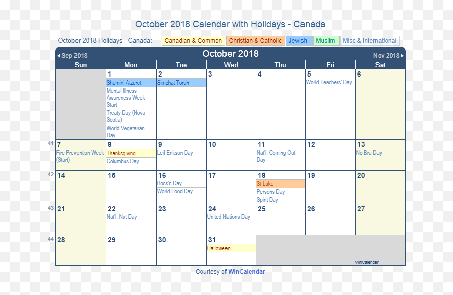 October 2018 Calendar With Holidays - Canada June 2019 Calendar With Holidays South Africa Emoji,Costa Rica Flag Emoji