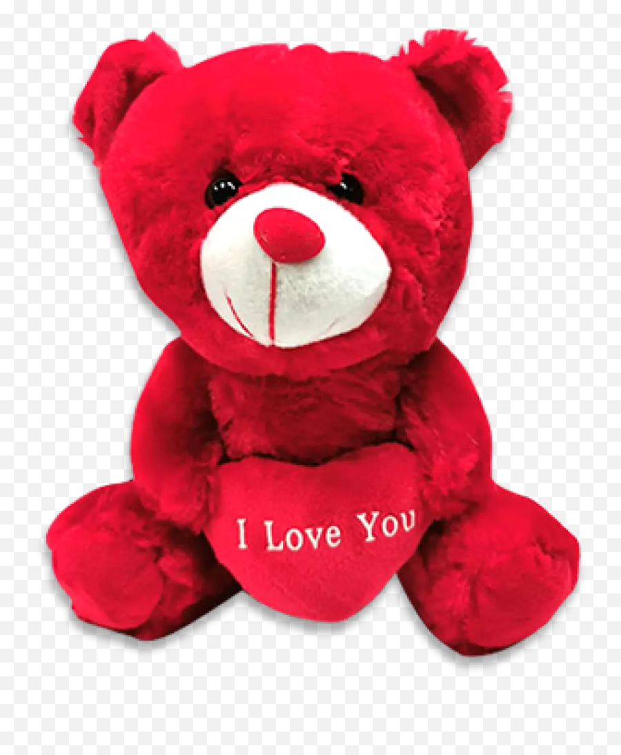Cute Red Bear Stuffed Toy Teddy Bear Plush Toy With Red Heart - Soft Emoji,Cute Bear Emotions