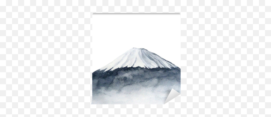 Watercolor Japanese Fuji Mountainhand Drawn Illustration - Mount Fuji White Background Emoji,Emoji Mountain Mountain