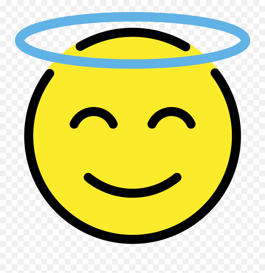 Smiling Face With Halo Emoji Clipart - Angel Halo Meme,Horns Down Emoji