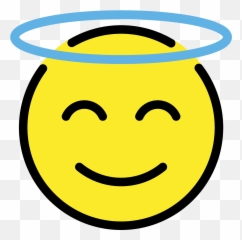 Smiling Face With Halo Emoji Clipart - Angel Halo Meme,Horns Down Emoji