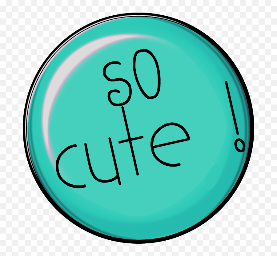 Button So Cute Seablue - So Cute Clipart Emoji,Draw So Cute Emoji