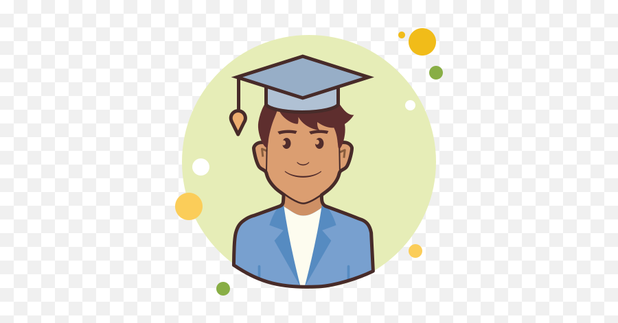 Student Male Icon In Circle Bubbles Style Emoji,Smirking Emoji With A Cap
