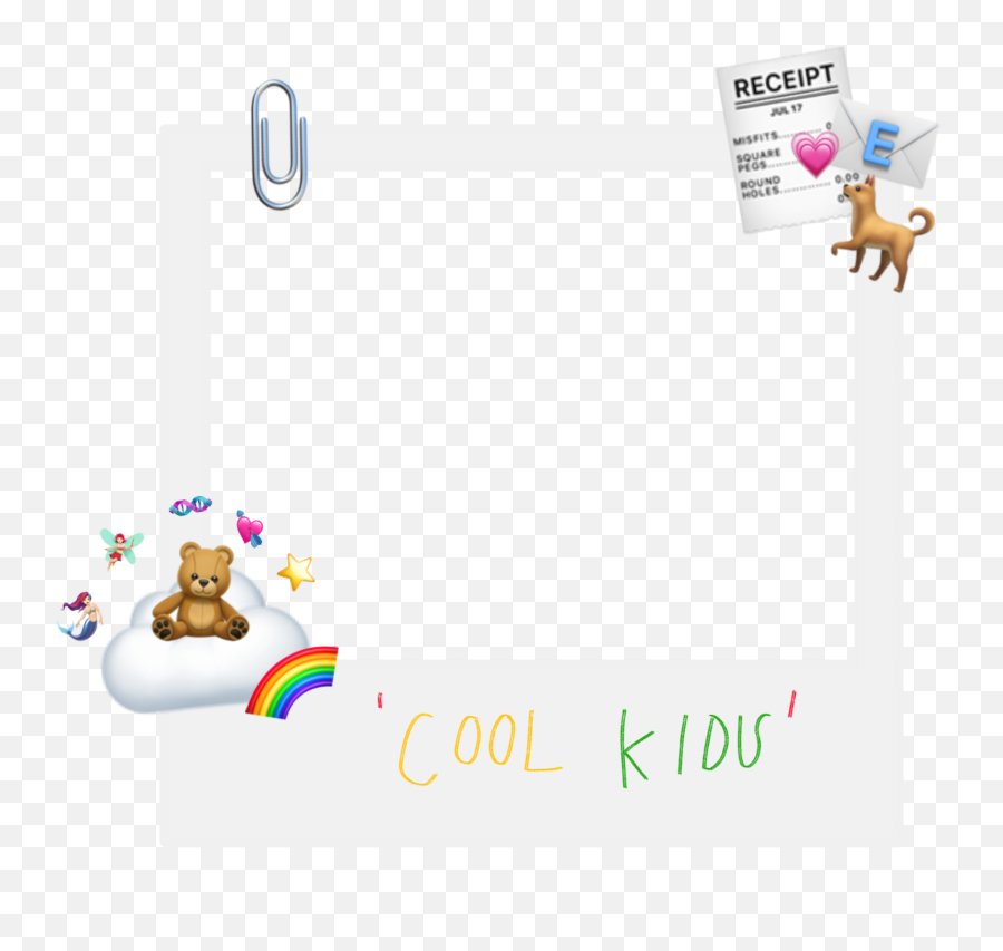 Polaroid Frame White Emoji Sticker - Horizontal,Receipt Emoji