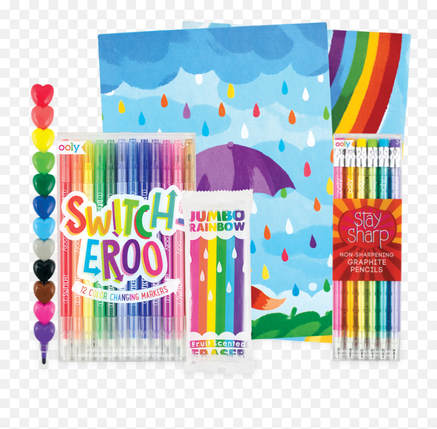 24 Pack 2 Packs Of 12 Ooly Rainy Day Gel Crayons Crayons - Horizontal Emoji,Paper Pencil Boy Emoji