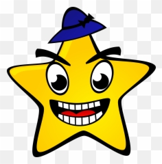 Starry Night Star By Nicubunu Happy Stars And Moon For A Sky - Funny Star Clipart Emoji,Night Emoticon