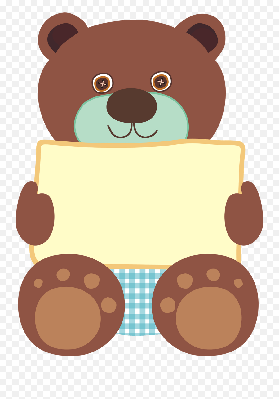 Teddy Bear Holding Blank Sign Clipart Free Download - Cartoon Bear Holding Sign Emoji,Teddy Bear Emoji