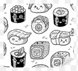 Vinilo Pixerstick Modelo Inconsútil - Kawaii Rysunki Czarno Biae Emoji,Dibujos De Emojis Blanco Y Negro