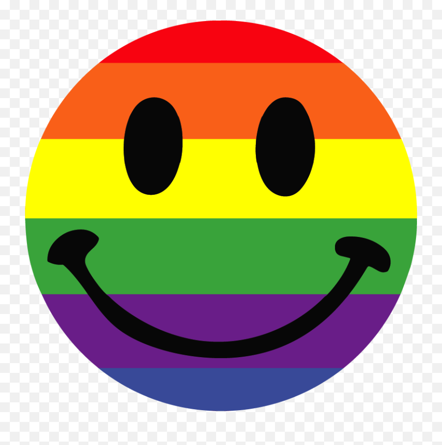 Rainbow Smiley Face Sticker - Wide Grin Emoji,Squished Face Emoticon