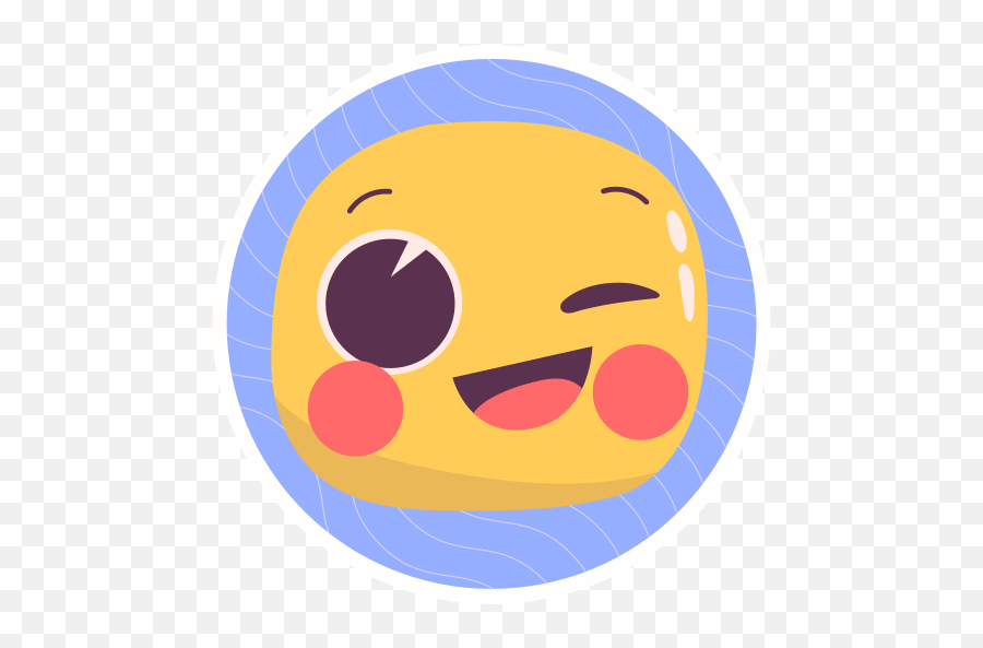 Wink Stickers - Happy Emoji,Emoticon With A Wink