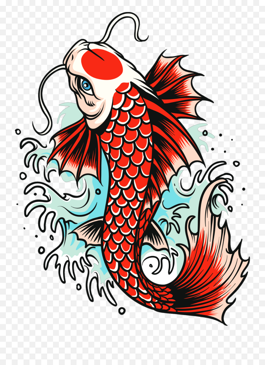 Download Koi Goldfish Carp Fish Tattoo - Koi Tattoo Art Emoji,Goldfish Emoticon