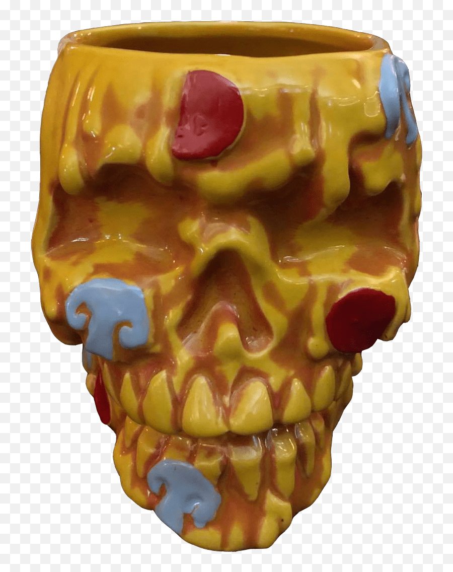 Pizza Skull Mug - Scary Emoji,Skull & Acrossbones Emoticon