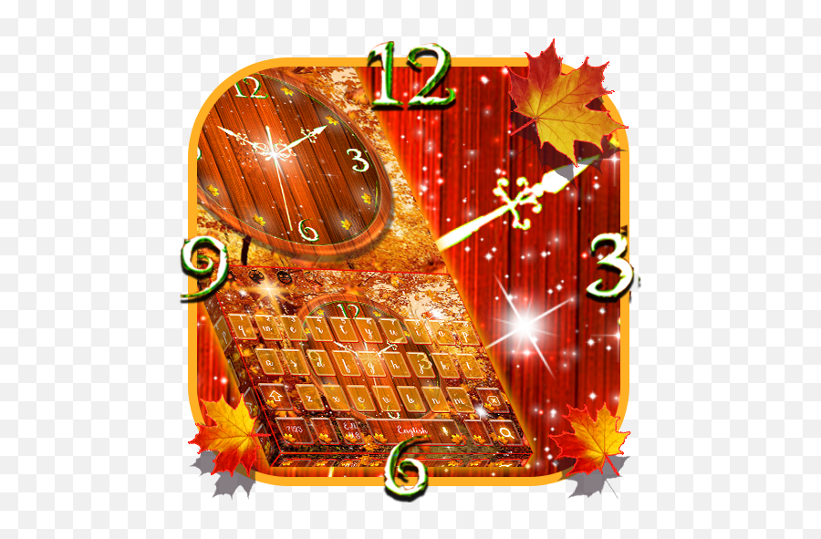 Autumn Leaves Clock Keyboard Theme - Art Emoji,Leaf Emojis On All Phones