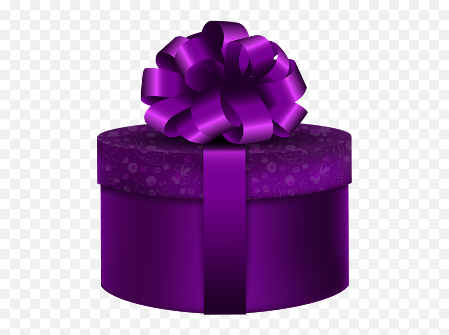 Purple Round Gift Png Clip Art Image - Purple Gift Png Emoji,Birthdsy Female Emotions