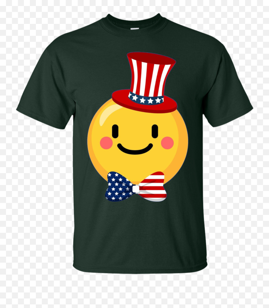 Emoji Smile American Flag Bow Cute Emoticon July 4th T - Shirt Spongebob Basketball Shirt,Pic Of A Flag Emoticon