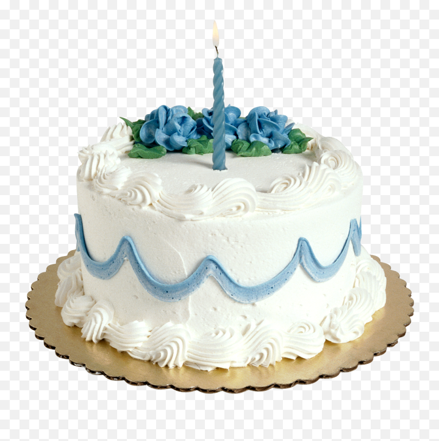 A birthday cake with lighted candles, horizontal photo. | CanStock