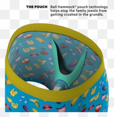 The Innuendo Emoji Ball Hammock Pouch Underwear,Blue Food Emoji